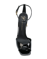 Sandales à talons en cuir noires Giuseppe Zanotti Design