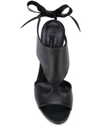 Sandales à talons en cuir noires Casadei