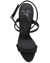 Sandales à talons en cuir noires Giuseppe Zanotti Design