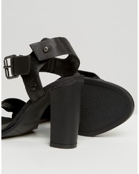 Sandales à talons en cuir noires G Star