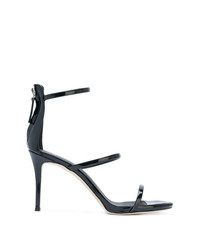 Sandales à talons en cuir noires Giuseppe Zanotti Design
