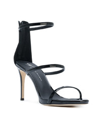 Sandales à talons en cuir noires Giuseppe Zanotti Design