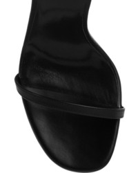 Sandales à talons en cuir noires Saint Laurent