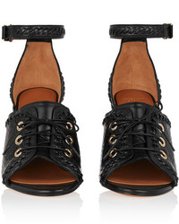 Sandales à talons en cuir noires Givenchy