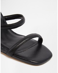 Sandales à talons en cuir noires Senso