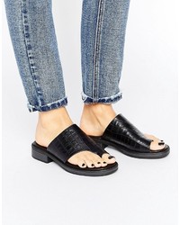 Sandales à talons en cuir noires Vagabond