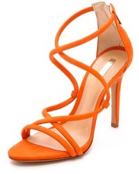 Sandales à talons en cuir orange Schutz