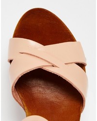 Sandales à talons en cuir roses Asos