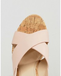 Sandales à talons en cuir roses Dune