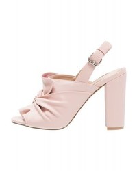 Sandales à talons en cuir roses Miss Selfridge