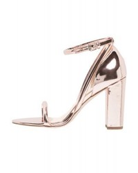 Sandales à talons en cuir roses Office