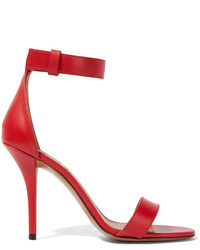 Sandales à talons en cuir rouges Givenchy