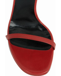 Sandales à talons en cuir rouges Saint Laurent