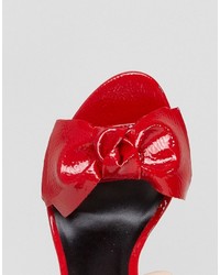 Sandales à talons en cuir rouges New Look