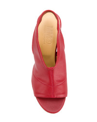 Sandales à talons en cuir rouges MM6 MAISON MARGIELA