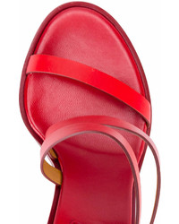 Sandales à talons en cuir rouges Chloé