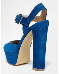 Sandales à talons en daim bleu marine Steve Madden