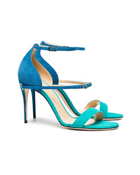 Sandales à talons en daim bleues Jennifer Chamandi