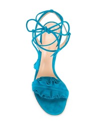 Sandales à talons en daim bleues Gianvito Rossi
