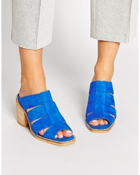 Sandales à talons en daim bleues