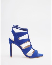 Sandales à talons en daim bleues Steve Madden