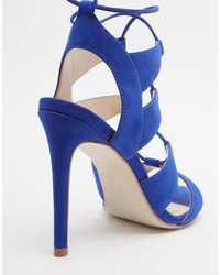 Sandales à talons en daim bleues Steve Madden