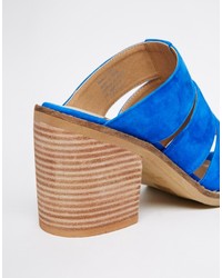 Sandales à talons en daim bleues