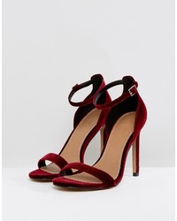 Sandales à talons en daim bordeaux Asos