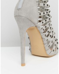 Sandales à talons en daim grises Glamorous