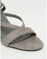 Sandales à talons en daim grises