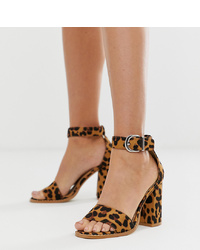 Sandales à talons en daim imprimées léopard marron clair RAID