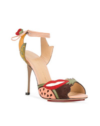 Sandales à talons en daim multicolores Charlotte Olympia