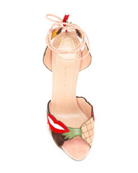 Sandales à talons en daim multicolores Charlotte Olympia