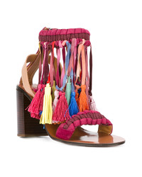 Sandales à talons en daim multicolores Chloé