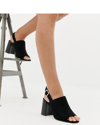 Sandales à talons en daim noires ASOS DESIGN