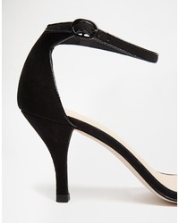 Sandales à talons en daim noires Asos