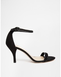 Sandales à talons en daim noires Asos