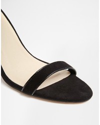 Sandales à talons en daim noires Asos