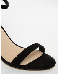 Sandales à talons en daim noires Asos