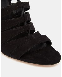 Sandales à talons en daim noires Asos