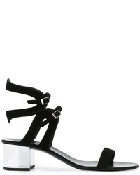 Sandales à talons en daim noires Giuseppe Zanotti Design