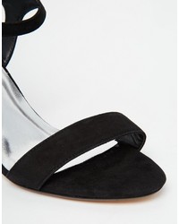Sandales à talons en daim noires Dune