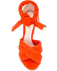Sandales à talons en daim orange Nicholas Kirkwood