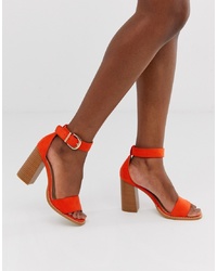 Sandales à talons en daim orange RAID
