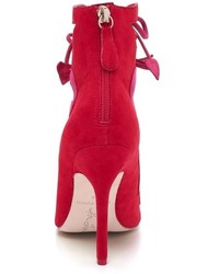 Sandales à talons en daim rouges