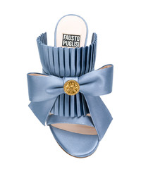 Sandales à talons en satin bleu clair Fausto Puglisi