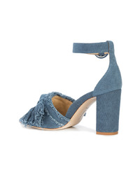 Sandales à talons en toile bleues Marion Parke
