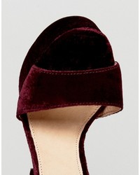 Sandales à talons en velours bordeaux Steve Madden