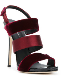 Sandales à talons en velours bordeaux Giuseppe Zanotti Design