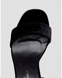 Sandales à talons en velours noires Park Lane